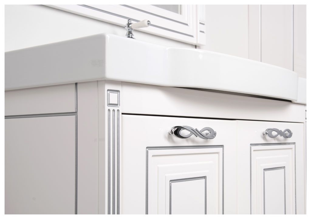 Тумба с раковиной Aquanet Паола 90 белый/серебро (керамика) 0018612100185340 - Вид №3