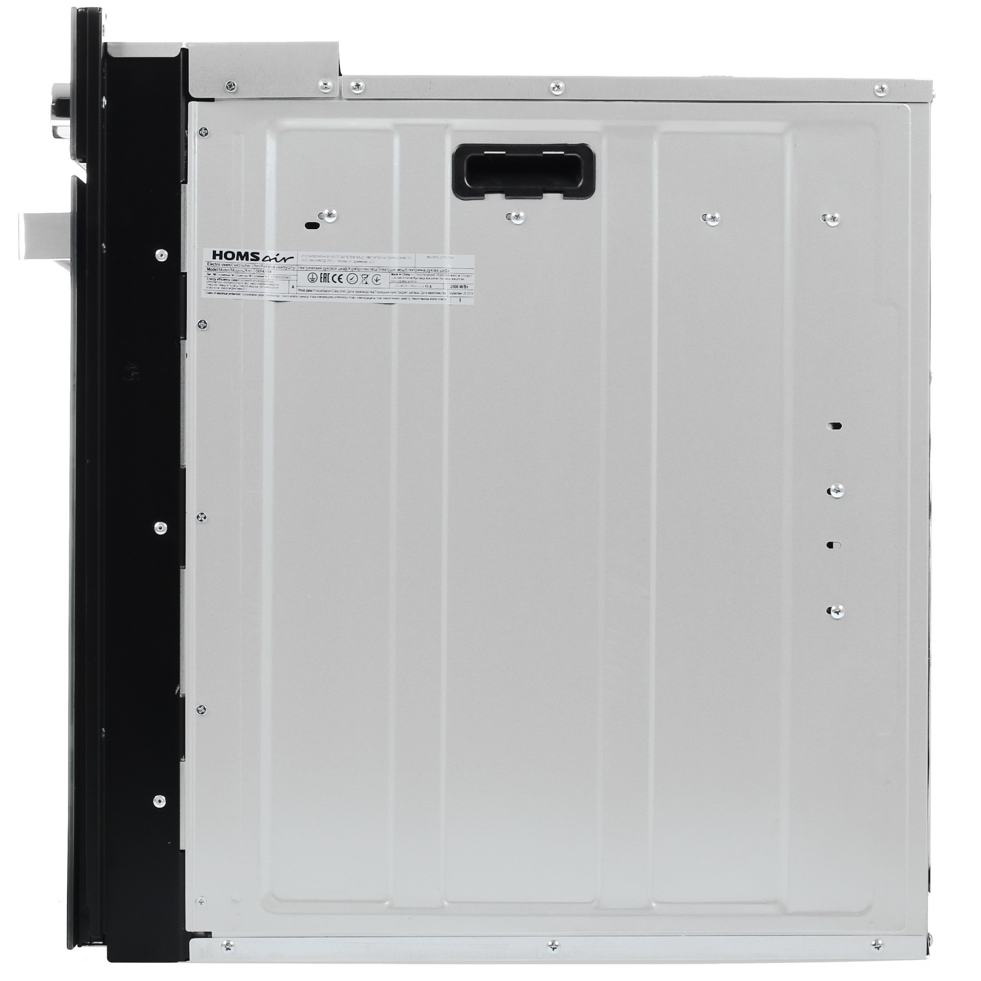 8160925 Электрический духовой шкаф HOMSair OEF451BK черный STDN-0102621 - Вид №2