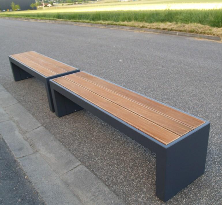IMAGE'IN Модульная садовая скамейка из стали и дерева  Steelab custom bench  - Вид №1