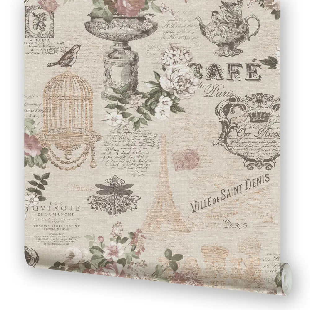 Обои бумажные EcoStyle «Винтаж» от Московской Обойной Фабрики - бежевые 0.53 м 17925659