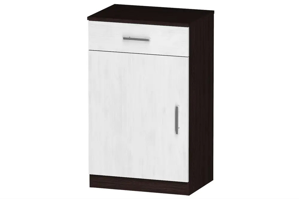 91071185 Тумба офисная Furnistyle ЛТ-01 55x90x40 см 1 ящик ЛДСП цвет венге/светлое дерево STLM-0468321