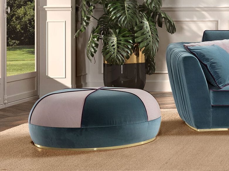 Круглый пуф из ткани Former In Italia TREVI GLAM ARCH-00035811