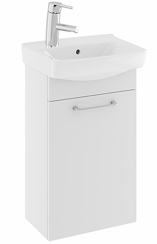 42330 Мебельный пакет IFO Spira, с дверцей, W = 375 мм, W1 = 415 мм, белый, смеситель слева  - Вид №3