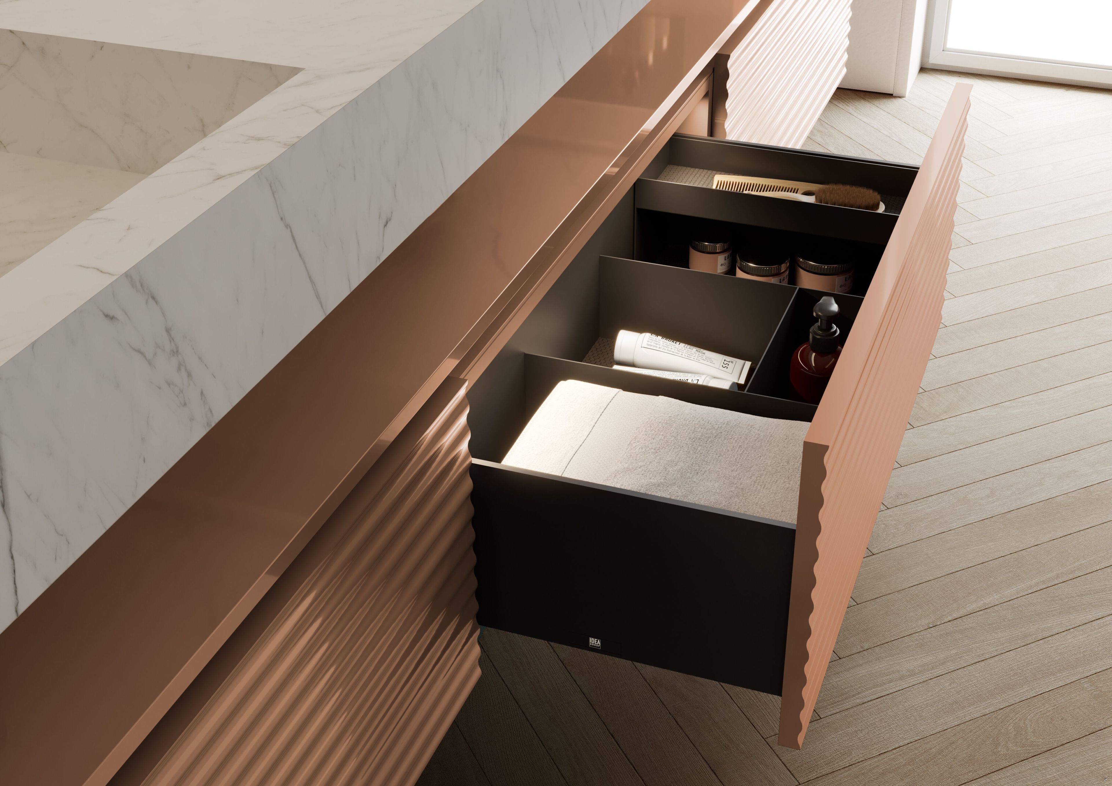 Двойной подвесной туалетный столик с зеркалом Ideagroup водолазка ARCH-00056318 - Вид №1