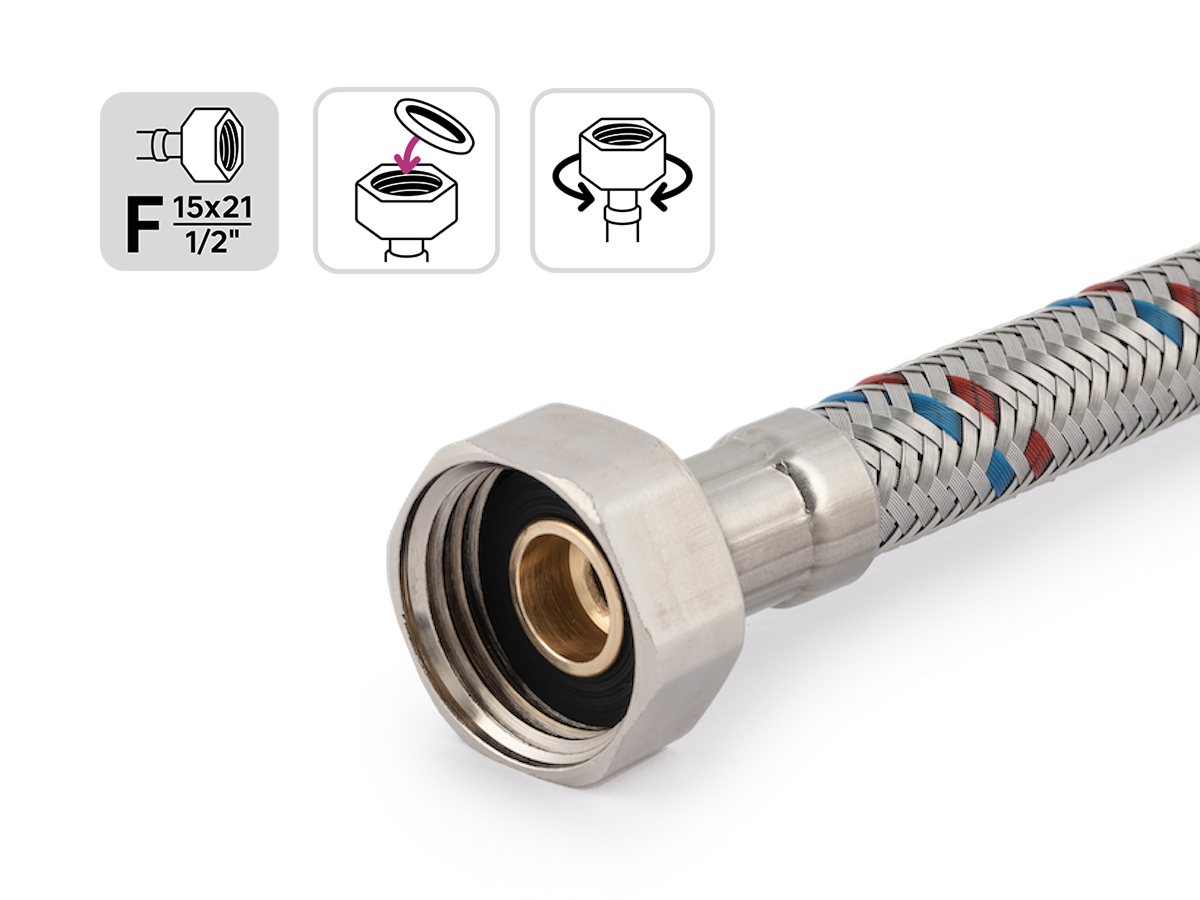 Гибкая подводка Equation для смесителей 150 см с металлической оплеткой 82661650 STLM-0033131 - Вид №2