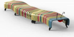 Green Furniture Concept Модульная скамья из стали и дерева без спинки Nova c