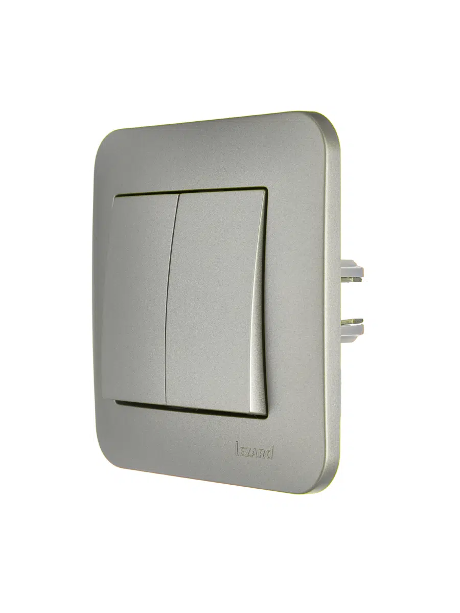 ASTI Выключатель двойной платина LEZARD 7081-3535-101 - Вид №3