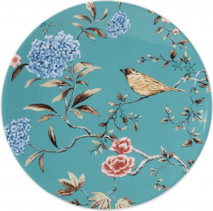 10668142 Lenox Тарелка акцентная Lenox "Цветущая лоза" 23см, бирюзовая Фарфор