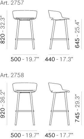 Pedrali Табурет полипропиленовый с подлокотниками с подставкой для ног Babila sun-id-1516361 - Вид №1