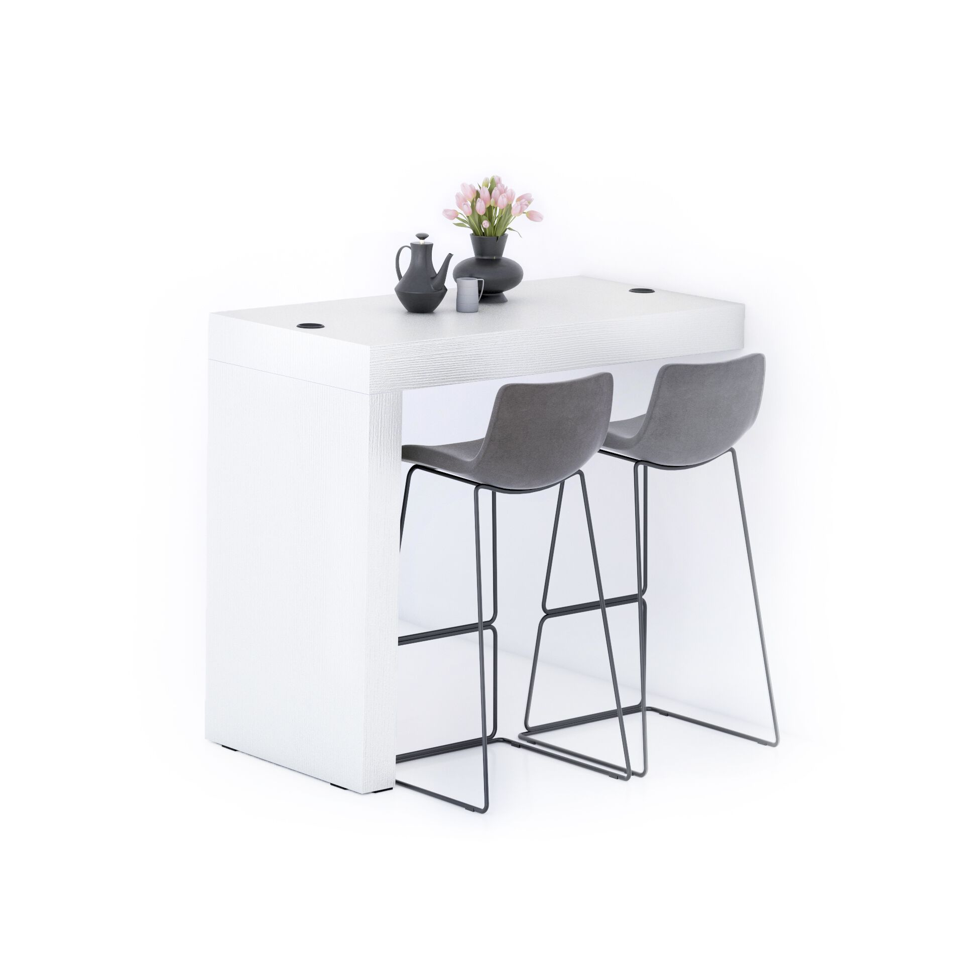 Высокий стол на полуострове в меламине с беспроводным зарядным устройством Mobili Fiver Evolution ARCH-00028433 - Вид №4