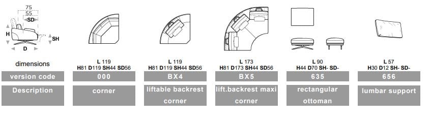 3-местный кожаный диван Calia Italia Superior ARCH-00048074 - Вид №15