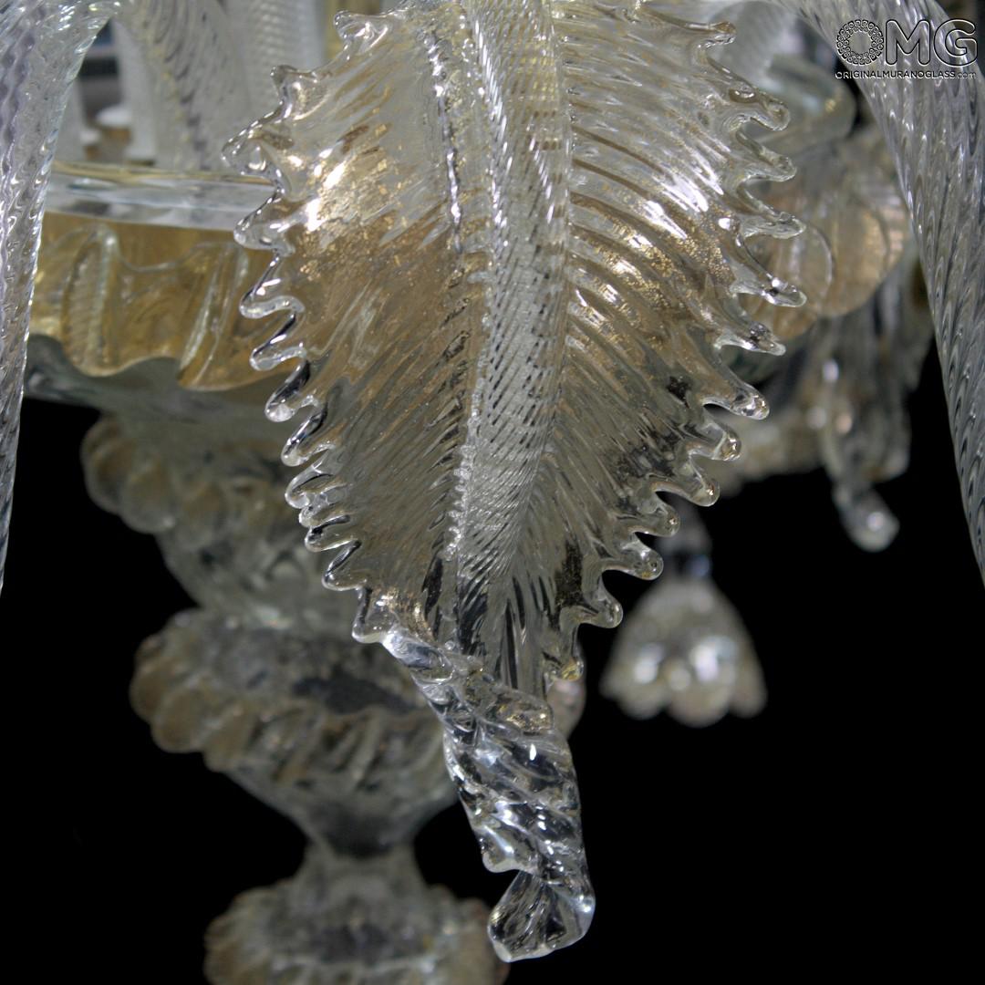 1091 ORIGINALMURANOGLASS Люстра Элегантная - золото 24кт + подвески - муранское стекло OMG  см CLASSICO - Вид №1