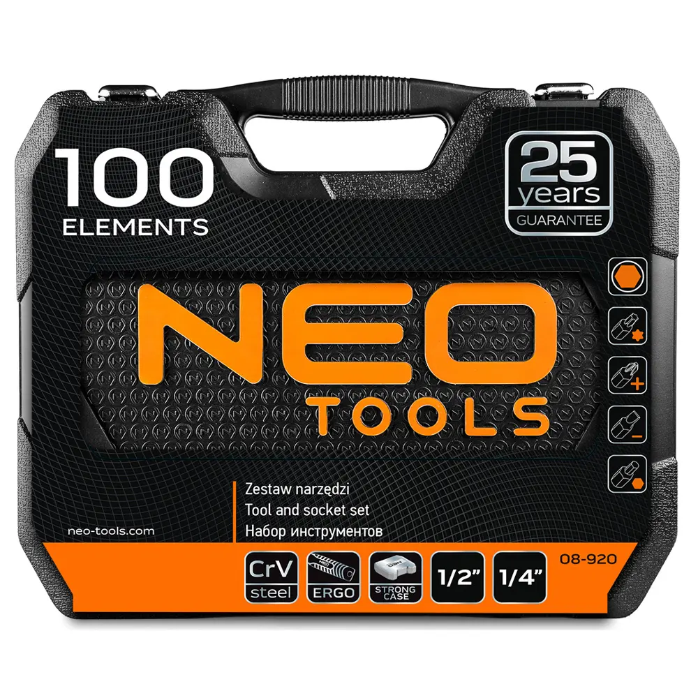 Набор инструментов Neo 100 предметов, 1/2”, 1/4” 82866090 STLM-2157079 Neò  - Вид №2