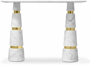 KOKET Консоль в форме полумесяца из каррарского мрамора Avalanche