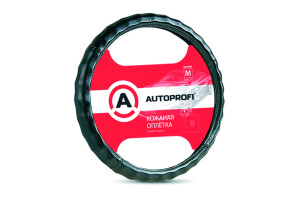 15951580 Оплетка руля натуральная кожа ребристая М AP-265 BK M AUTOPROFI