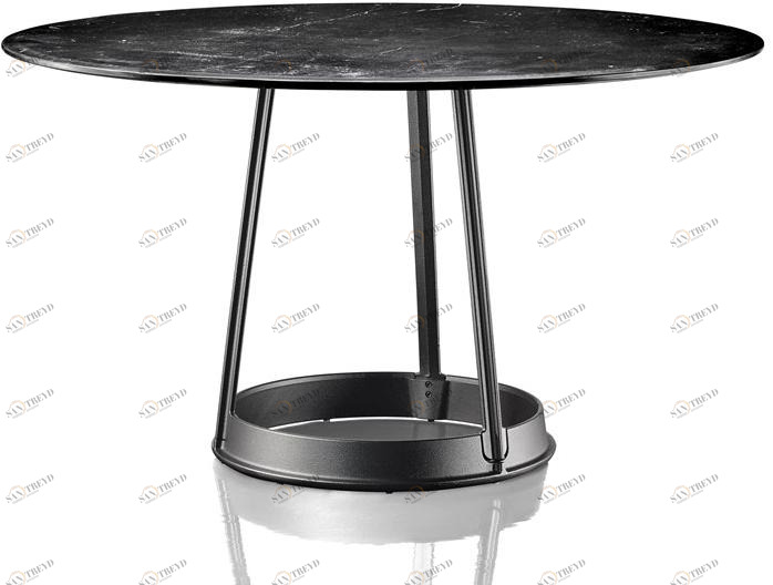 Magis Круглый стол из мрамора black marquina и чугуна Brut sun-id-1356074