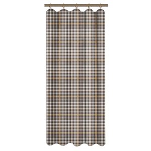 84761668 Штора на ленте для кухни Brown 145x180 см клетка цвет коричневый STLM-0054800 LINEN WAY