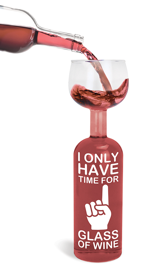 Бокал бутылка 750 мл only time for one glass BIGMOUTH ДИЗАЙНЕРСКИЕ 00-3862992 Прозрачный  - Вид №2