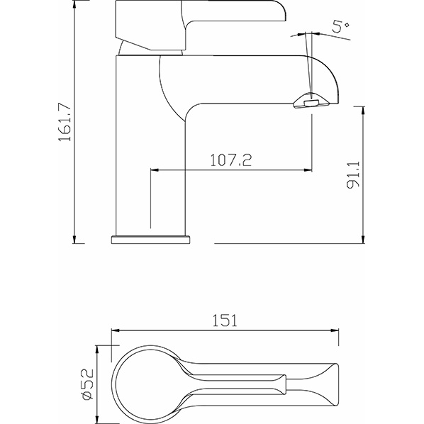 40-04P ELAT  Смеситель для умывальника белый ARGO kran 4004pelat - Вид №1