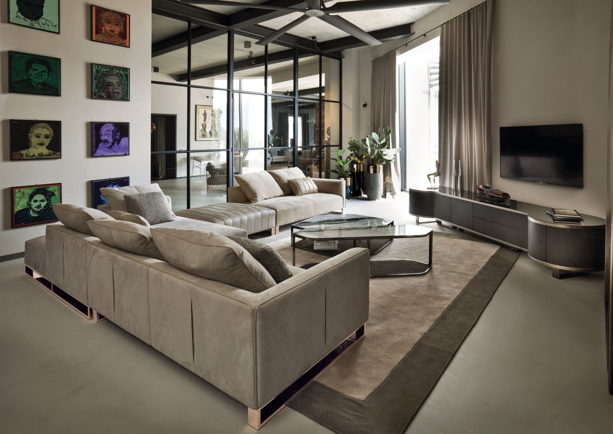 Модульный кожаный диван с полуостровом Longhi Loveluxe 2018-Illusion collection ARCH-00066542 - Вид №3