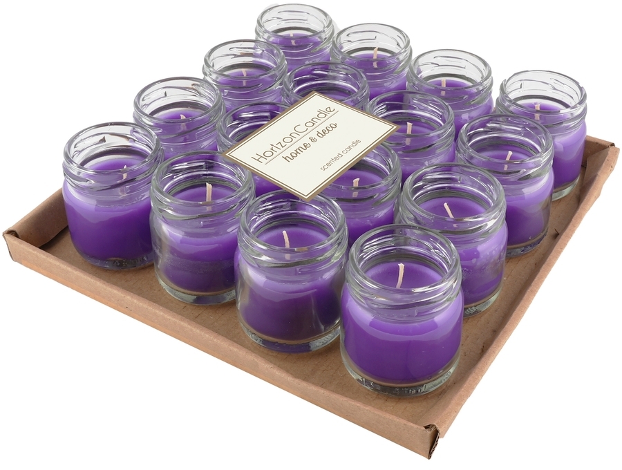 91017953 Свеча Horizon Candles в стекле высота 45 мм d 50 мм 16 шт/уп лаванда STLM-0443350 MIR LIGHT