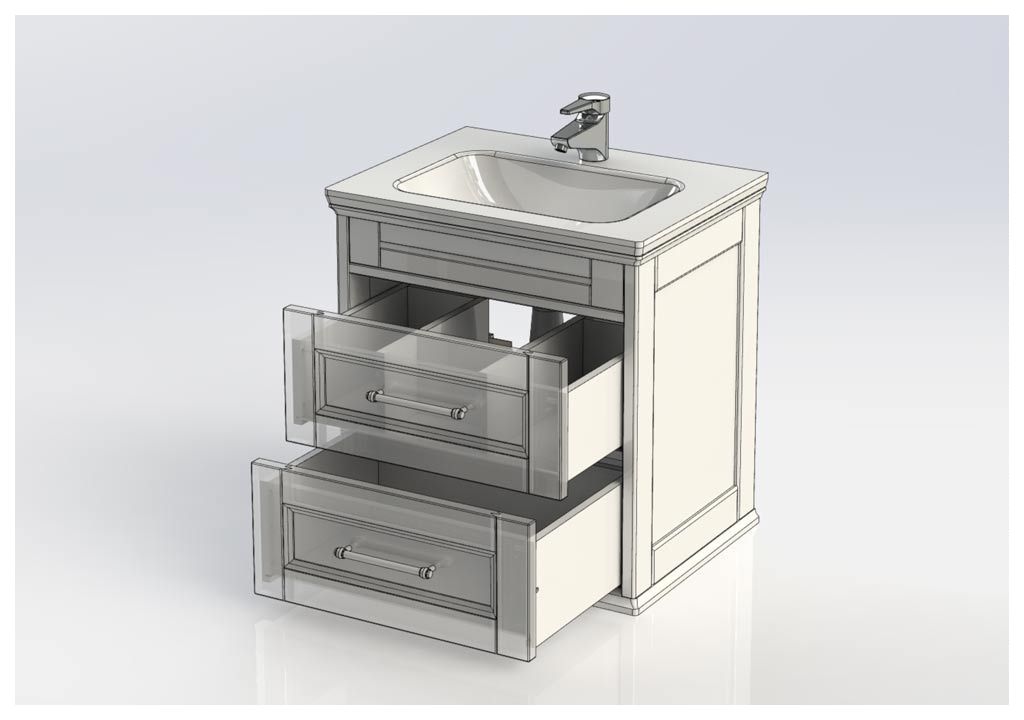 Тумба с раковиной Aquanet Бостон 60 ясень 0020655000197960 - Вид №9