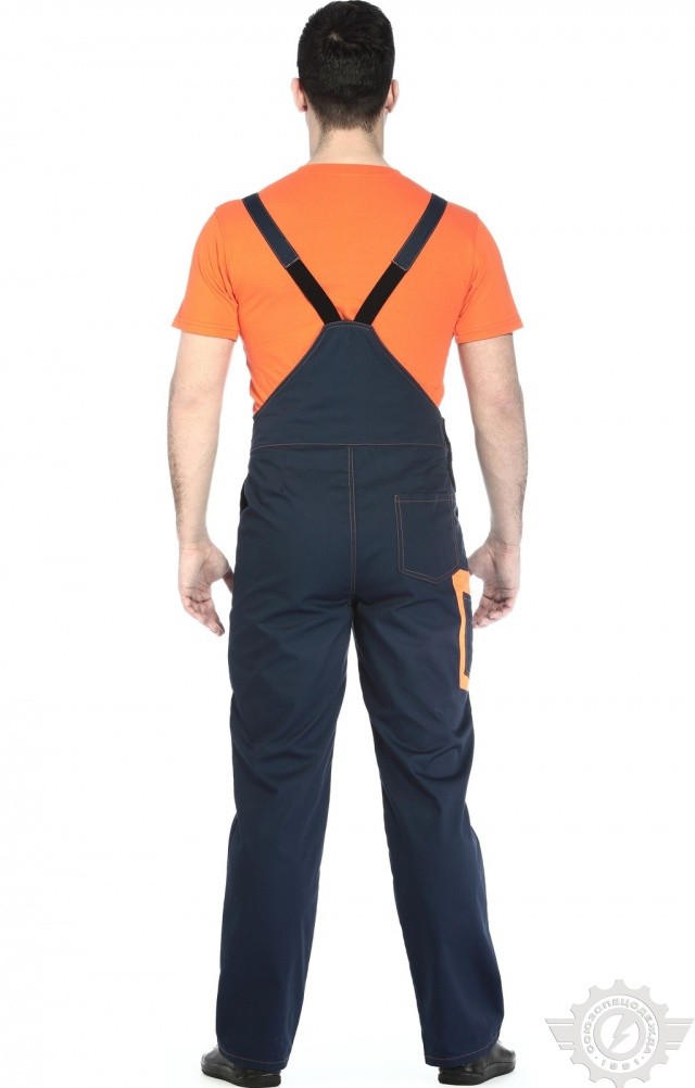 63861 Костюм "Коммунальщик" темно-синий-оранжевый с СВП (эконом)  Летняя спецодежда  размер 52-54/170-176  - Вид №10