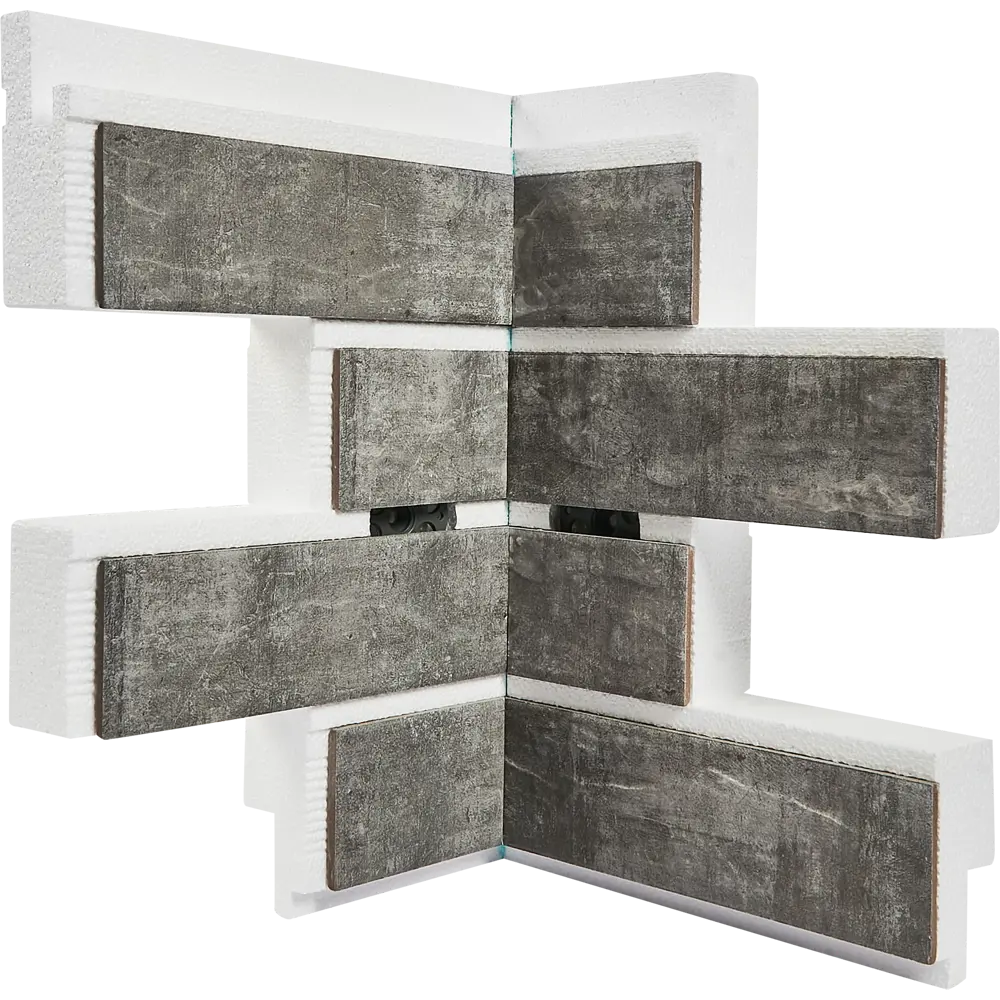 Термопанель внутренний угол Мосстрой-31 Brick Wall серый 31x31x41x5 см STLM-2160592