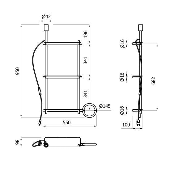 Квадратный модуль с полками и держателем для полотенец EVER Life Design Buck ARCH-00103817 - Вид №8