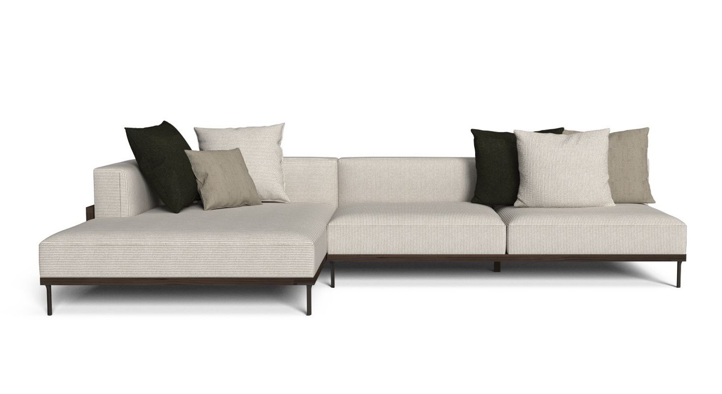 Тканевый модульный садовый диван Talenti CleoSoft-wood ARCH-00051032