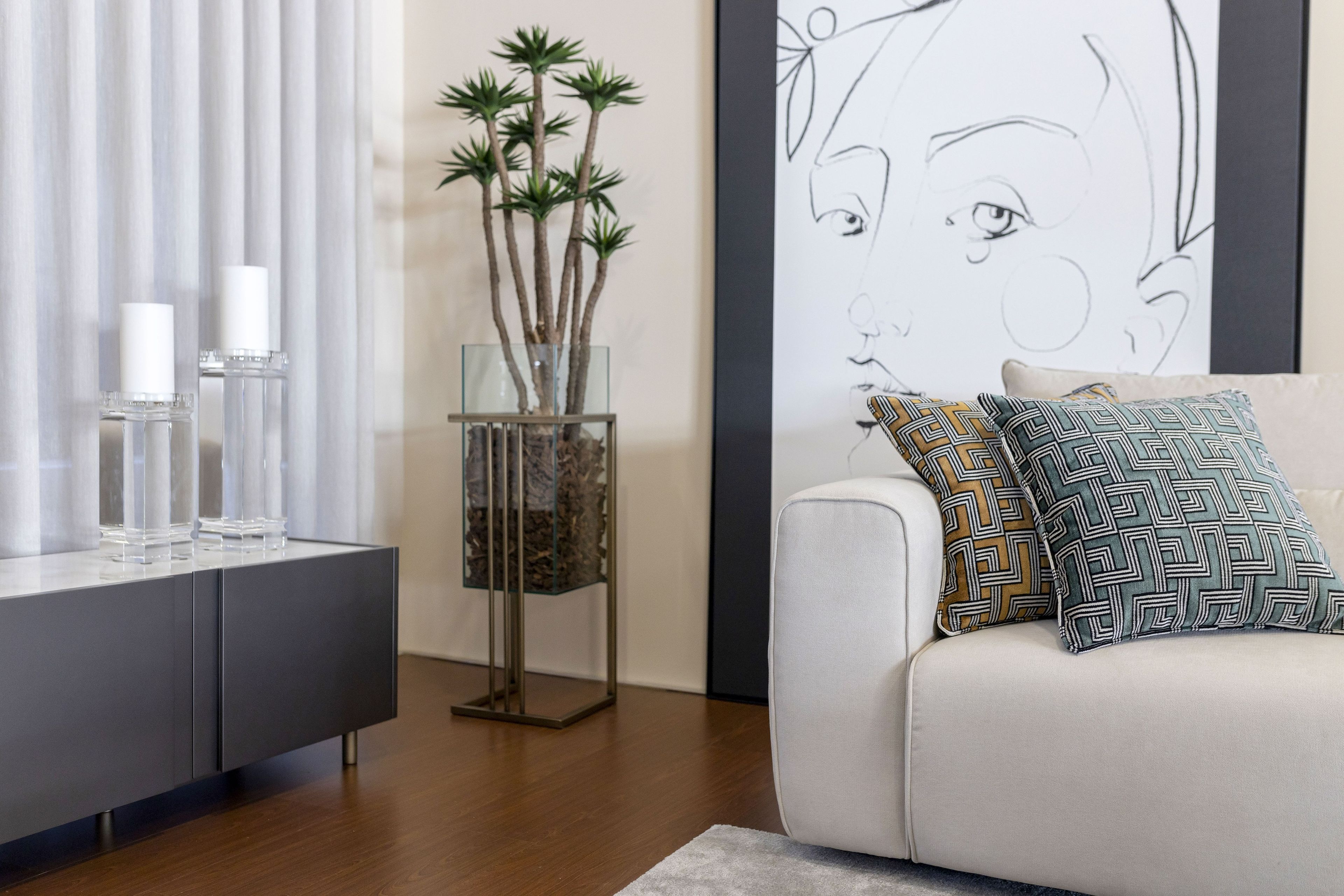 Низкий шкаф для телевизора из грецкого ореха Stylish Club Sevilha ARCH-00153343 - Вид №10