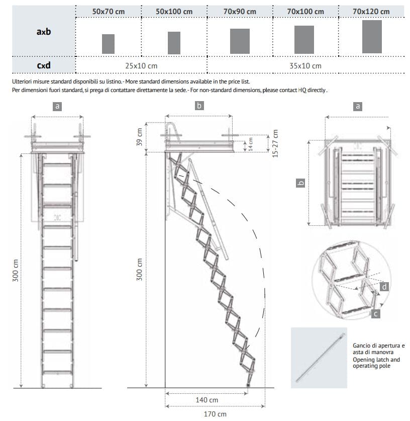 Выдвижная лестница из оцинкованной стали Scrigno SIMPLO ARCH-00069960 - Вид №1