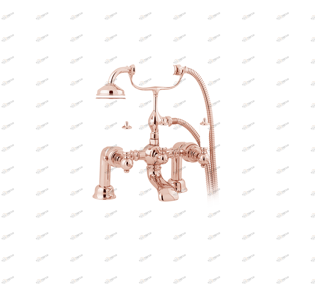 Gentry Home Смеситель для раковины мостик на 2 отверстия 200мм Berkeley Розовое золото GH100415 