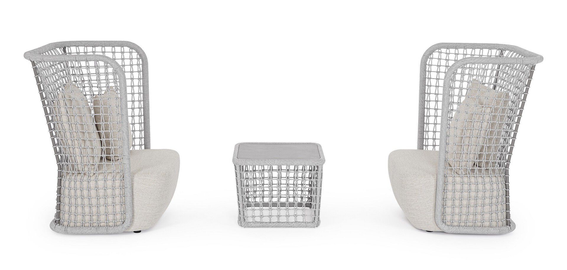 Веревочное и тканевое садовое кресло с высокой спинкой BIZZOTTO Kollar ARCH-00043118 - Вид №8