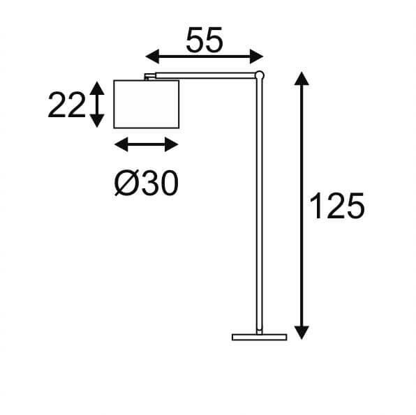 Торшер с абажуром 125х30 см белый Tenora FL-1 156031 SLV TENORA WHITE 00-3889436 Белый  - Вид №2