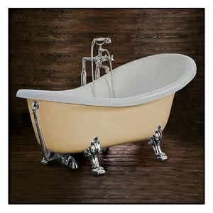 Ванна Akcjum Rectime 175 WR-01-01-Ch-N овальная бежевая с хромированными ножками