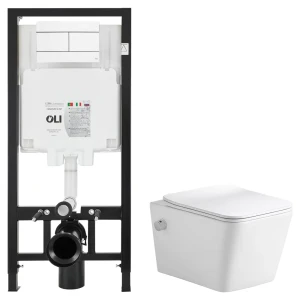 Комплект инсталляции Oli 80 Eco с унитазом тип ободка открытый Glory