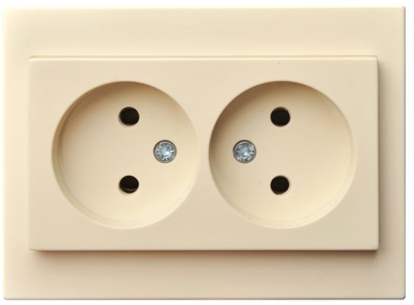 90260582 Розетка двухместная встраиваемая IKL16-409E/S, цвет бежевый Epsilon STLM-0153518 LIREGUS