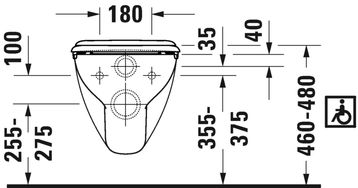 22280920002 Подвесной унитаз настенный Белый Duravit D-Code Германия - Вид №6