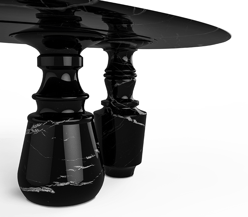 0-155 Овальный обеденный стол Pietra nero marquina Boca Do Lobo  - Вид №6