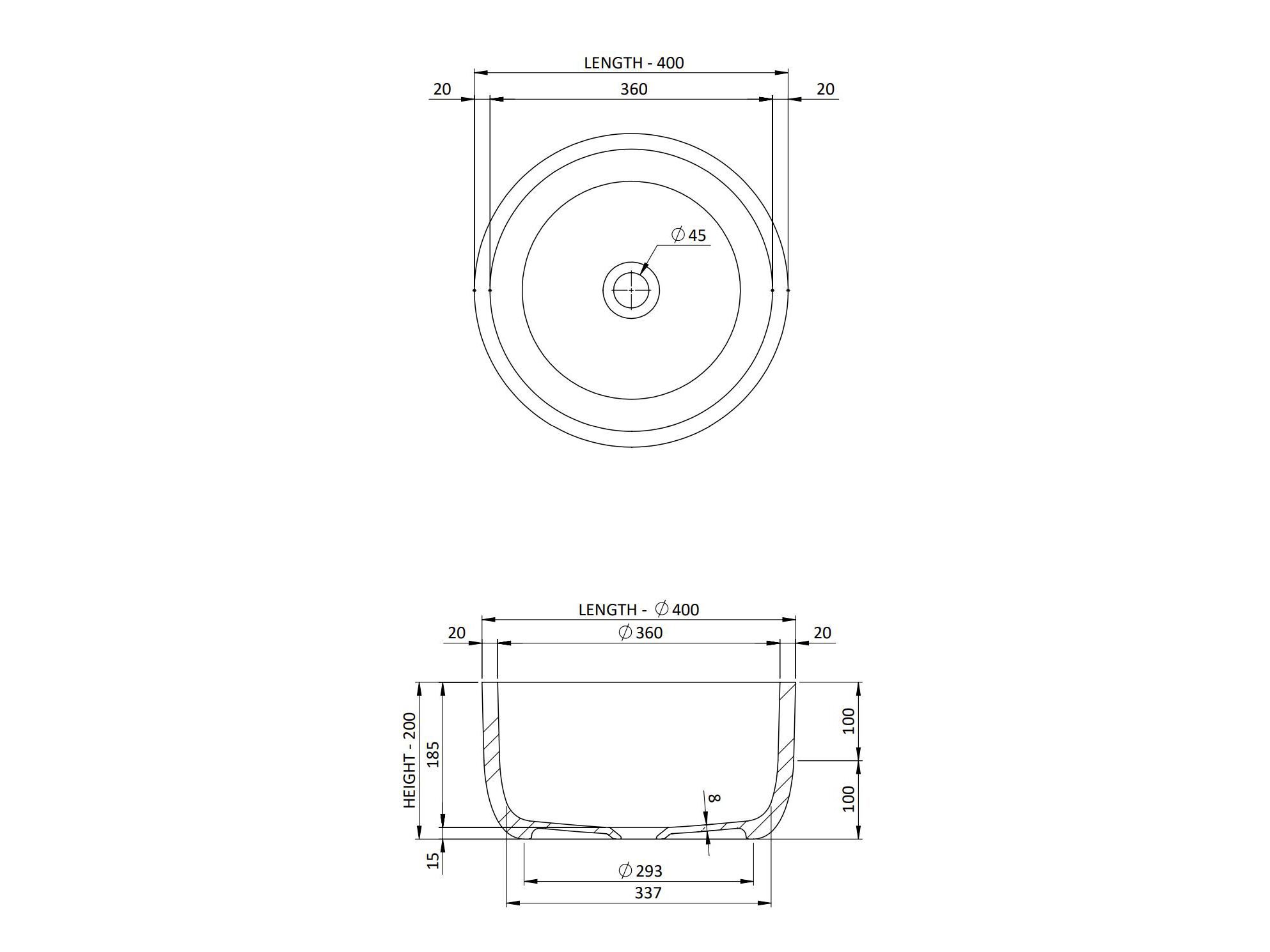 Круглый умывальник из смолы JEE-O ARCH-00102228 - Вид №2