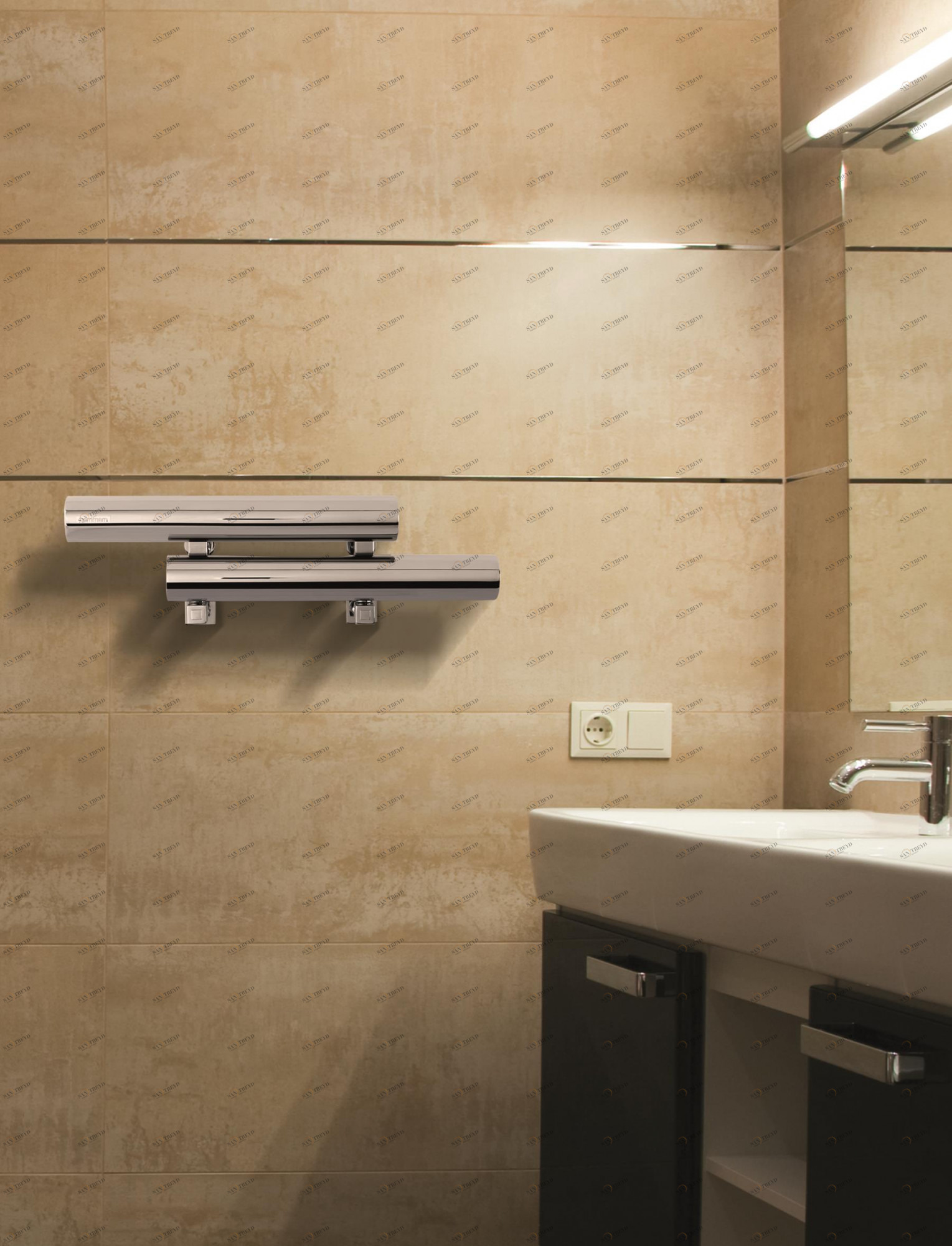 Полотенцесушитель Hammam REFLECTION Stainless steel  комбинированный; электрический или водяной Сталь 