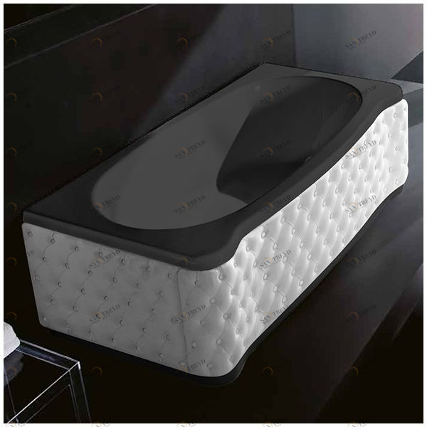 Ванна Gruppo treesse New Classic Young VTL-V6741-DX-KBS-C чёрная прямоугольная правая белая кожа VTLV6741DXKBSC