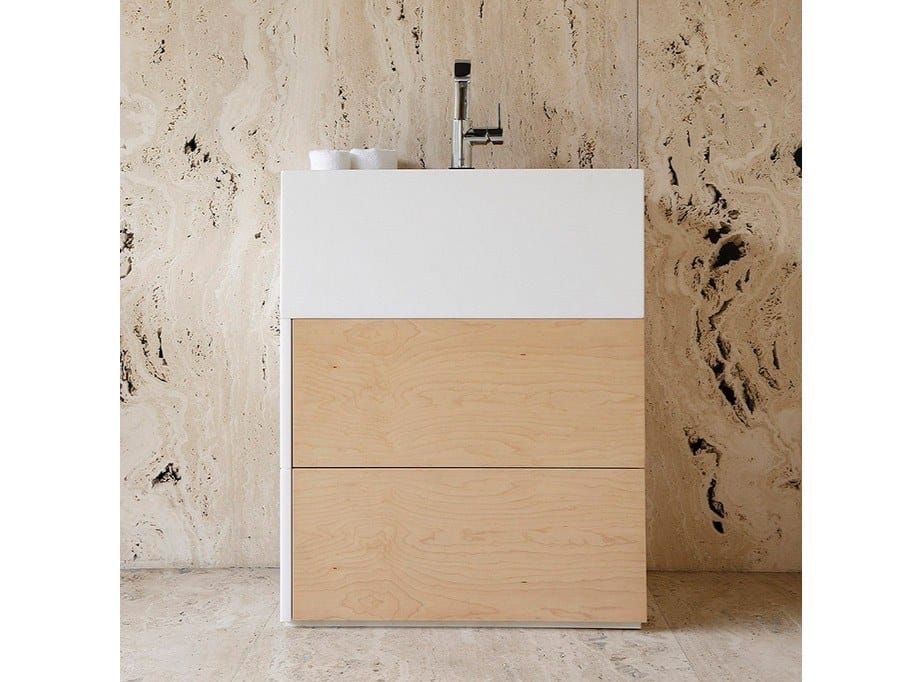 Отдельно стоящая раковина из белого мрамора Thassos с ящиками Maami Home PUNALU'U ARCH-00121703