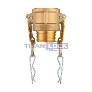 Камлок латунный тип B розетка, наруж. резьба BSP 1", TL100BBR TITAN LOCK