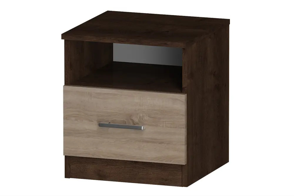 91071177 Тумба прикроватная Furnistyle ЛТМ-01 40x45x40 см 1 ящик ЛДСП цвет дуб коричневый табак/дуб сонома STLM-0468313