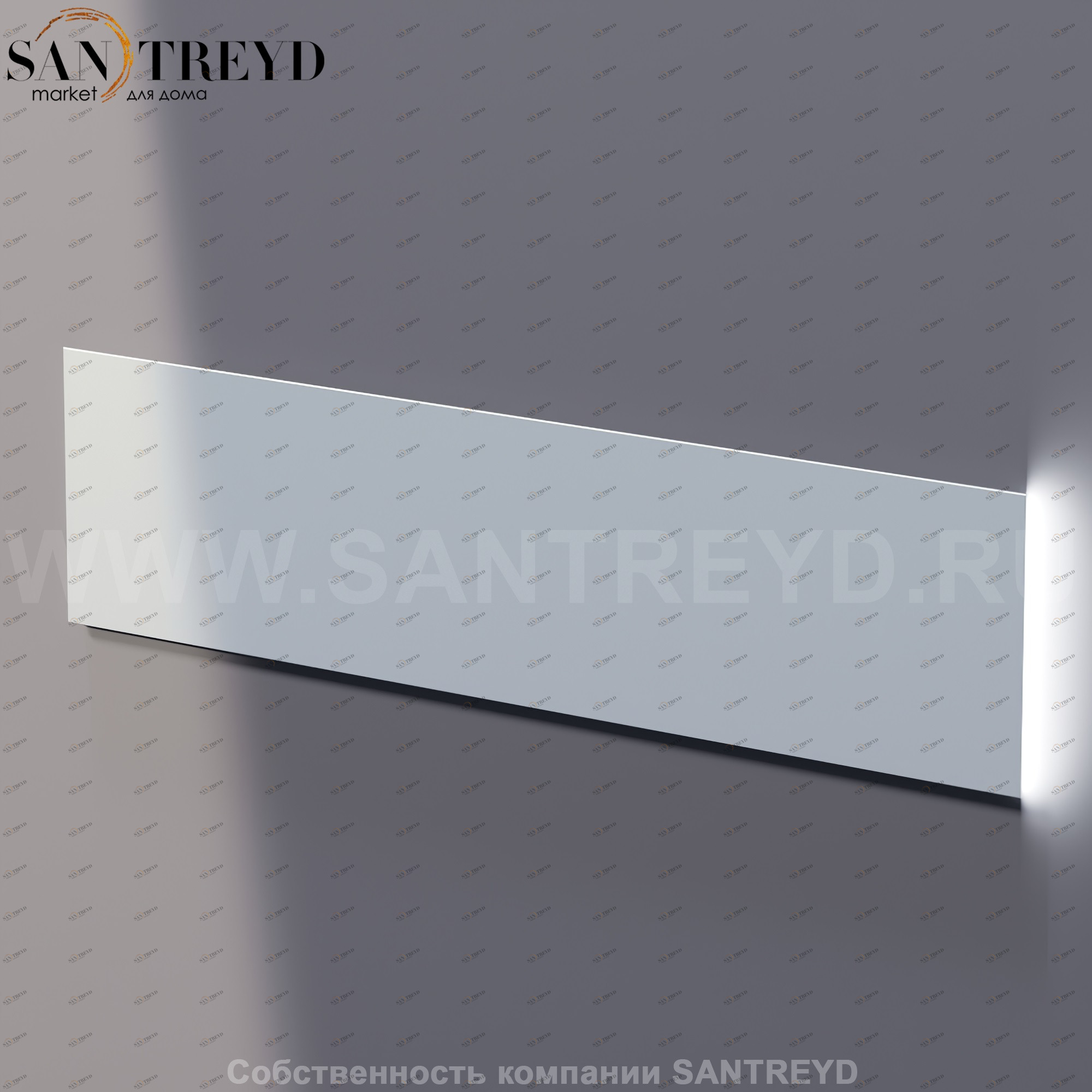 Agape NUDO LED Прямоугольное горизонтальное зеркало с LED подсветкой: длина 240 см, высота 60 см ASPE2406