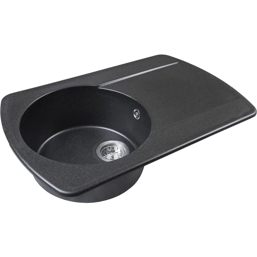 Мойка врезная Delinia FG 77х50 см, глубина 19 см, кварц, цвет антрацит STLM-2078220 - Вид №4