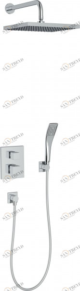 E30757-CP Смеситель скрытого монтажа с термостатом для душа, квадратный дизайн Jacobdelafon MODULO Santreyd