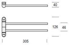 De Rosso Поворотный держатель для полотенец из хромированной латуни Mirto sun-id-1454618 - Вид №2